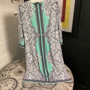 Studio One New York Women’s Dress Size Small Green Paisley Print Shift